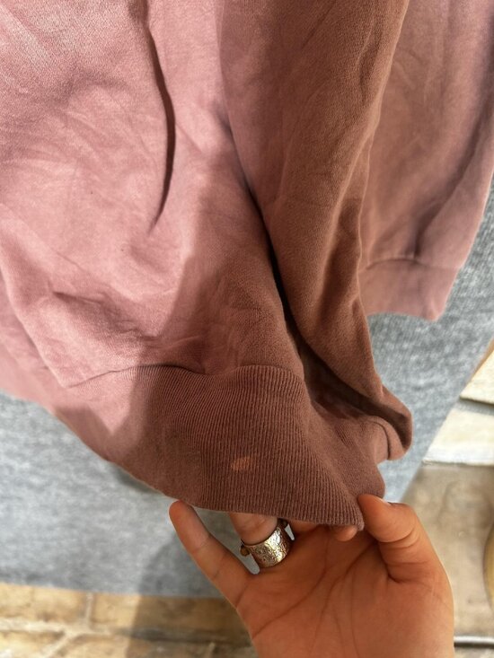 Gap Sweatshirt Mens XL Pink Oversized Fleece Crewneck Pullover Basic Solid - Picture 3 of 8